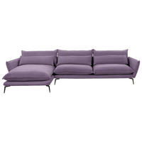 HÖRNSOFFA i vävt tyg violett  - svart/violett, Design, metall/textil (165/338cm) - Livetastic