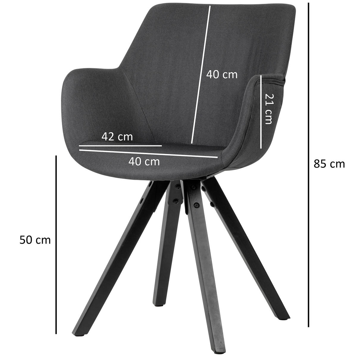 SET NASLANJAČEV, tekstil črna  - črna, Moderno, tekstil/les (54/85/58cm) - MID.YOU