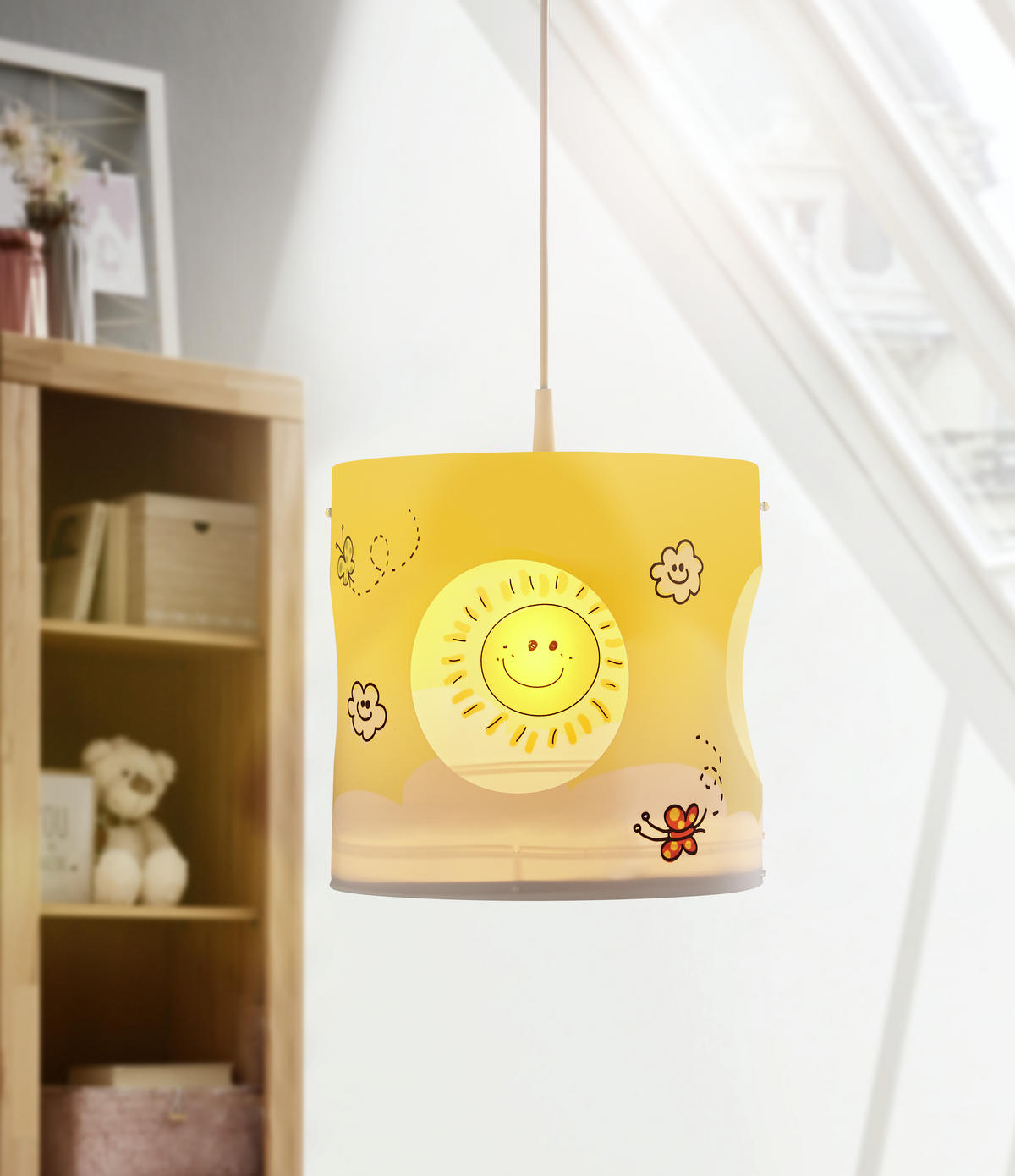 KINDERHÄNGELEUCHTE Sunny 25/27 cm   - Multicolor, LIFESTYLE, Kunststoff (25/27cm)
