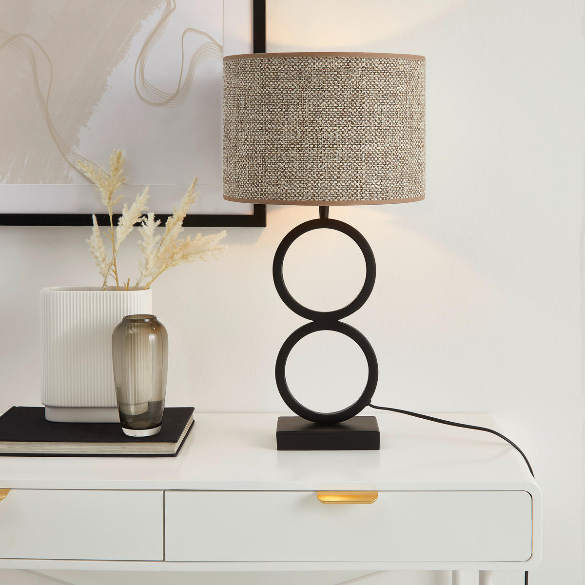 TISCHLEUCHTE Stelios 15/10/36 cm   - Schwarz, Design, Metall (15/10/36cm) - Light & Living