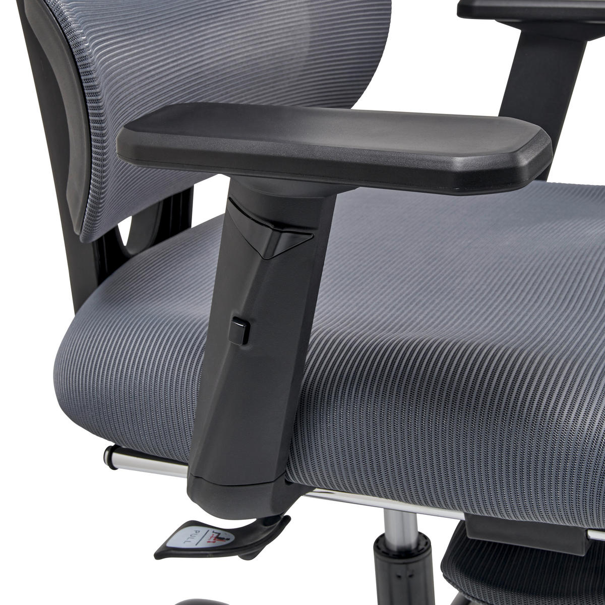 DREHSTUHL Netzbespannung Grau, Schwarz  - Schwarz/Grau, MODERN, Kunststoff/Textil (65/115-123/68cm) - Livetastic