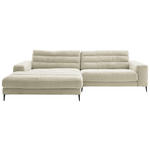 ECKSOFA  in Cord Naturfarben  207/296 cm  - Schwarz/Naturfarben, Design, Textil/Metall (207/296cm) - Dieter Knoll