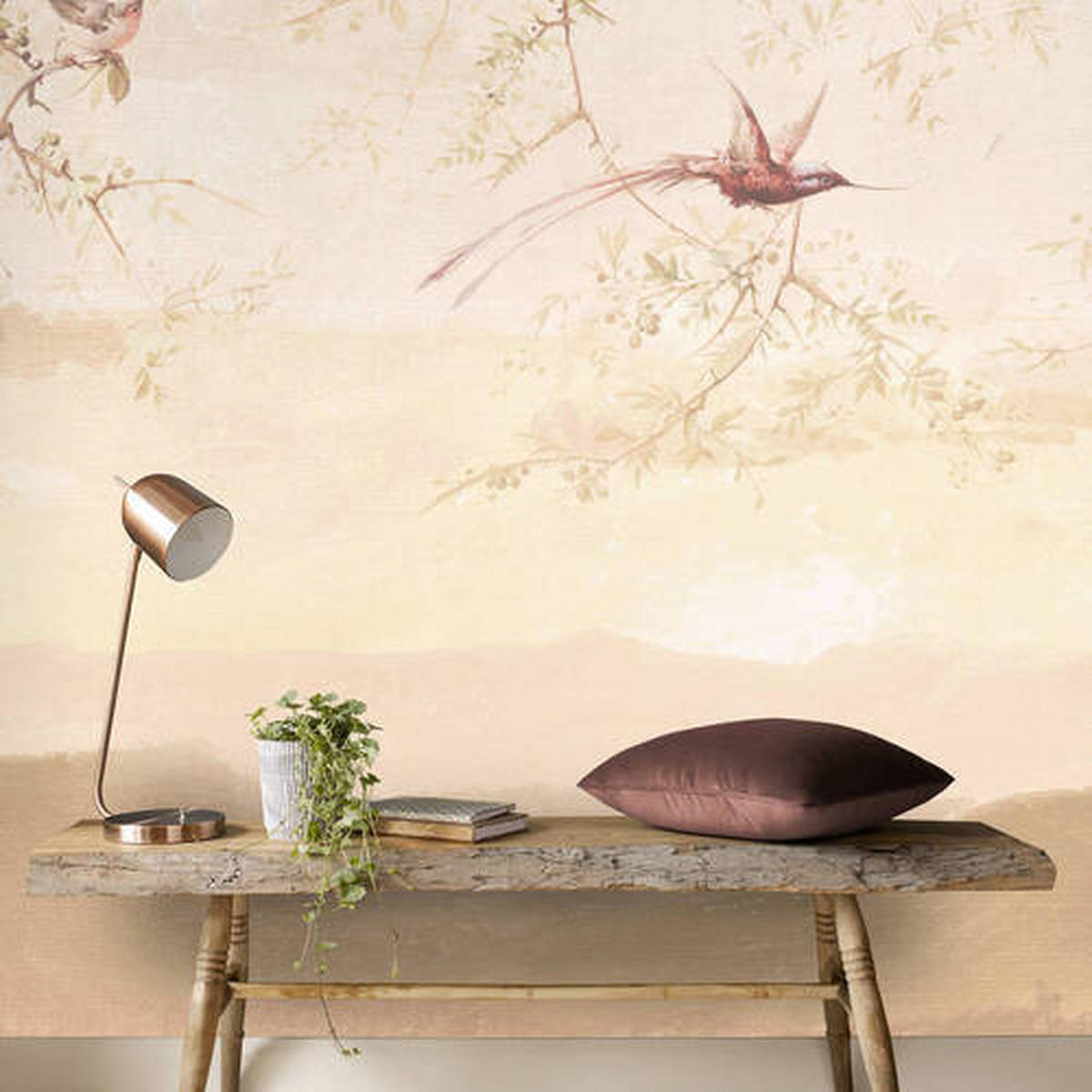 FOTOTAPETE  - Taupe/Pink, Basics, Papier/Kunststoff (200/280cm) - Xora