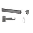 VORHANGSTANGENSET 120 cm  - Edelstahlfarben, Design, Metall (120cm) - Homeware