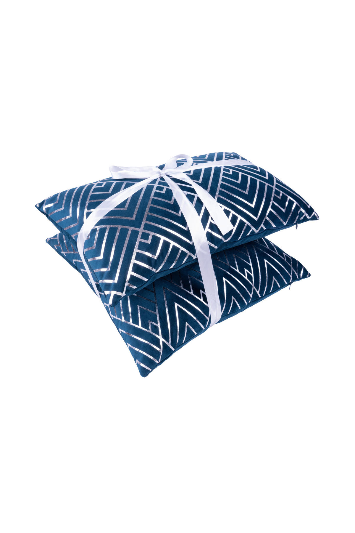 ZIERKISSENSET  30x45/50x45 cm   - Blau/Silberfarben, KONVENTIONELL, Textil (30x45/50x45cm)