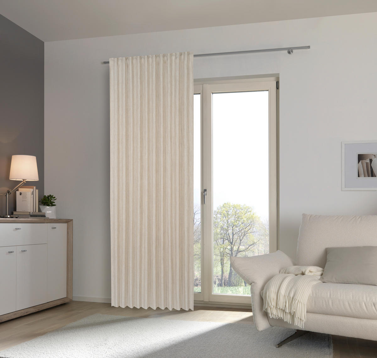 FERTIGVORHANG blickdicht  - Creme, Trend, Textil (140/245cm) - Esposa