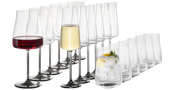 GLÄSERSET Sydney  12-teilig  - Transparent/Grau, Design, Glas - Novel