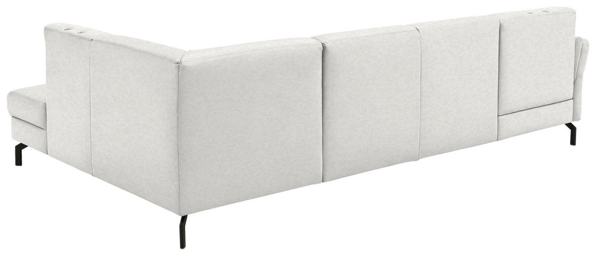 WOHNLANDSCHAFT  in Flachgewebe Alabasterfarben  - Alabasterfarben/Schwarz, KONVENTIONELL, Textil/Metall (170/307/190cm) - Beldomo Comfort