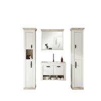 BADEZIMMER 4-teilig  in  - Schwarz/Weiß, Design, Naturmaterialien/Holzwerkstoff (205/200/46cm) - MID.YOU