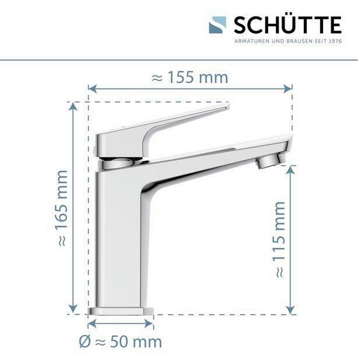 WASCHTISCHARMATUR 5,5/16/15,7 cm  - Chromfarben, Basics, Metall (5,5/16/15,7cm) - Schütte