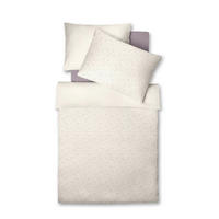 POVLEČENÍ, vzhled lnu, bílá, světle fialová, 140/200 cm - bílá/světle fialová, Design, textil (140/200cm) - Fleuresse