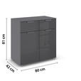 KOMMODE  in 80/81/42 cm  - Dunkelgrau, Design, Glas/Holzwerkstoff (80/81/42cm) - Carryhome