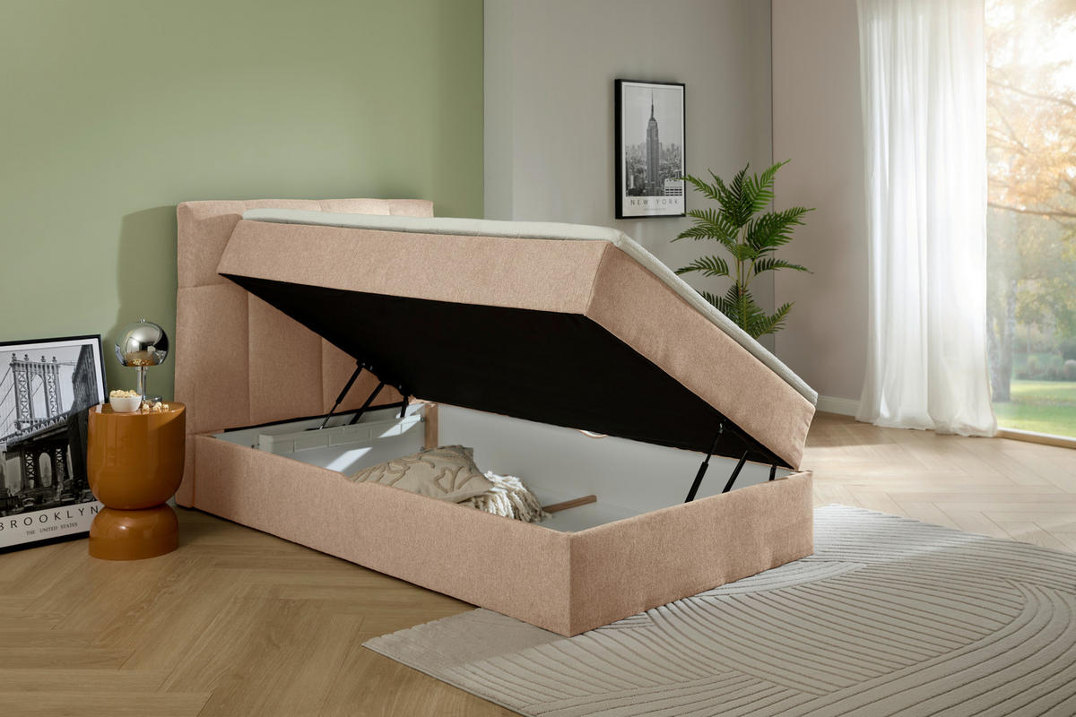 BOXBETT 120/200 cm  in Hellbraun  - Hellbraun, KONVENTIONELL, Textil (120/200cm) - Boxxx