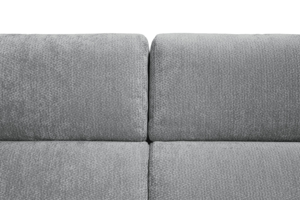 ECKSOFA Dunkelgrau Chenille Bettkasten, Schlaffunktion, Rücken echt, Kopfteilverstellung, Liegefläche im Originalstoff  - Dunkelgrau/Schwarz, KONVENTIONELL, Textil/Metall (206/265cm) - Carryhome