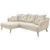ECKSOFA  in Velours Buchefarben, Beige  162/277 cm  - Beige/Buchefarben, MODERN, Holz/Textil (162/277cm) - Livetastic