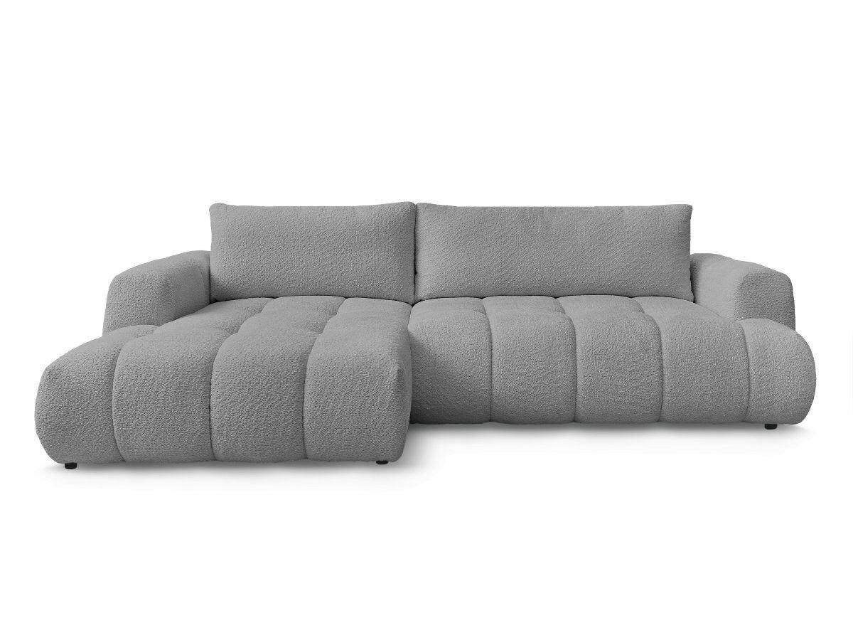 ECKSCHLAFSOFA FUJI Bouclé Dunkelgrau  inkl.  - Dunkelgrau/Schwarz, MODERN, Kunststoff/Textil (160/292cm)