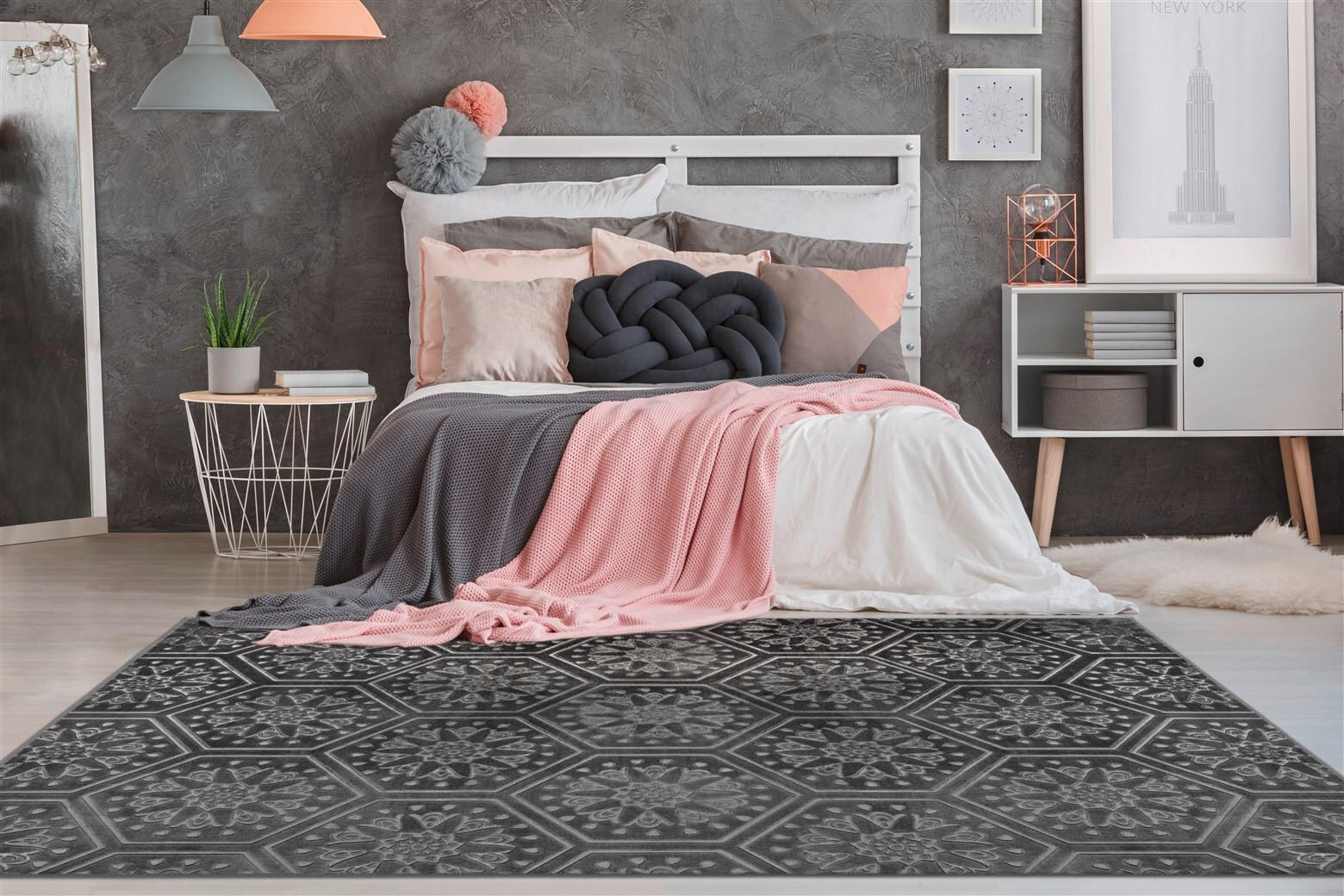FLACHWEBETEPPICH 200/290 cm Monroe 225 Anthrazit Anthrazit  - Anthrazit, KONVENTIONELL, Kunststoff/Textil (200/290cm)