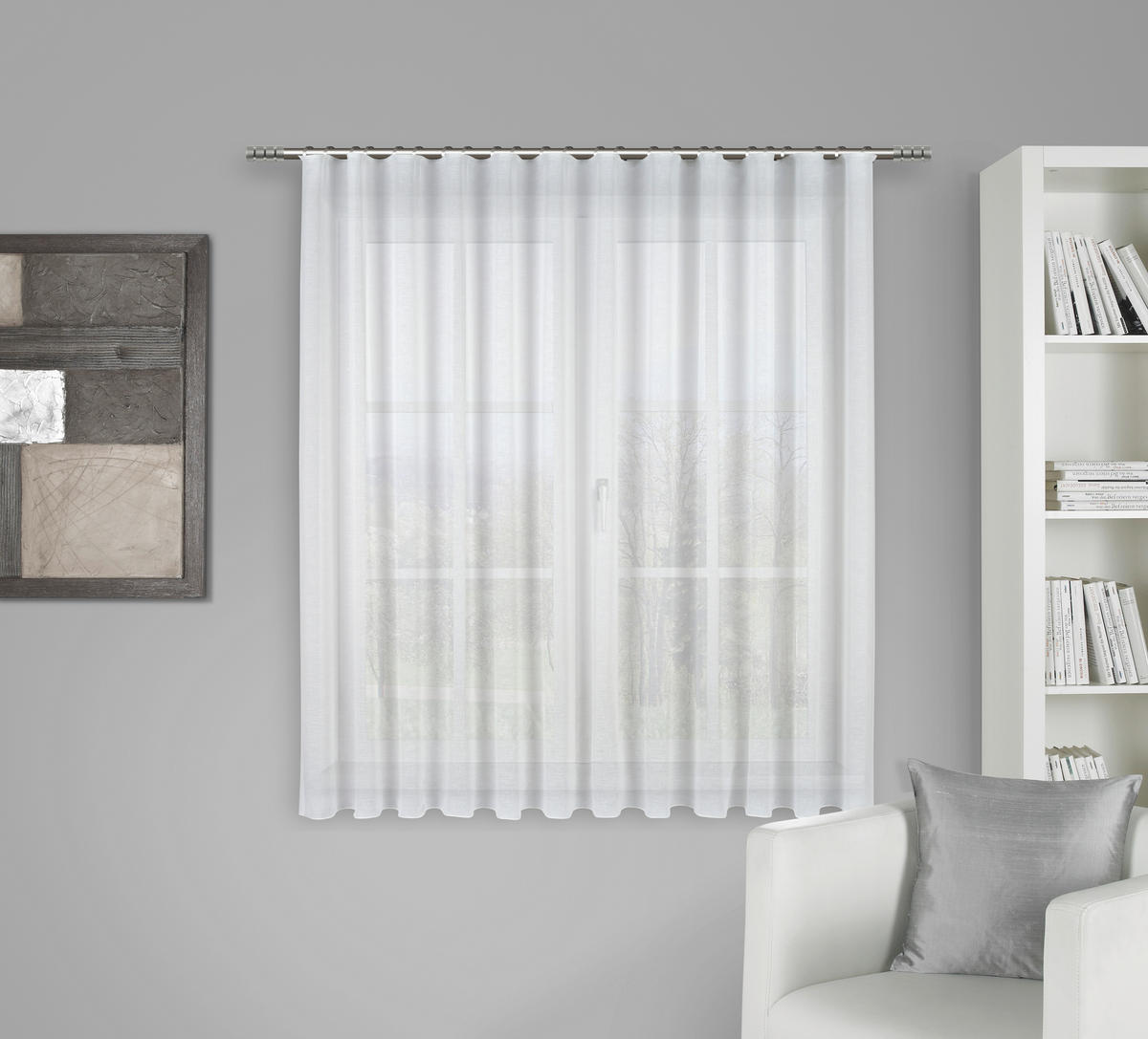 FERTIGSTORE  transparent  450/145 cm   - Weiß, KONVENTIONELL, Textil (450/145cm) - Esposa
