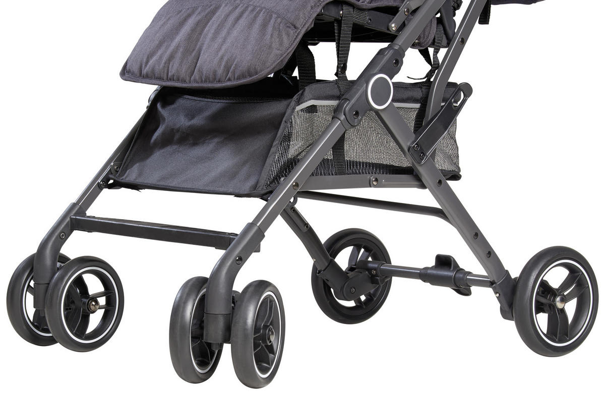 KIŠOBRAN KOLICA  Porto  - tamnosiva/siva, Osnovno, tekstil/metal (96/49/99cm) - My Baby Lou