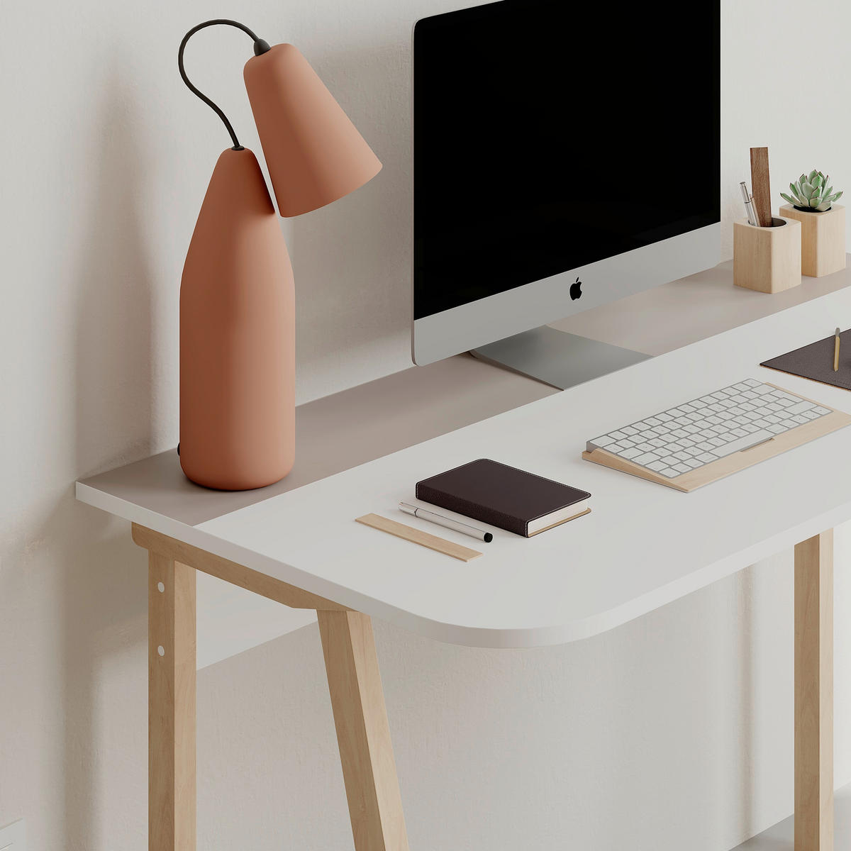 COMPUTERTISCH 120/60/75 cm  in Weiss, Mokka  - Weiss/Eichefarben, Design, Holzwerkstoff (120/60/75cm) - Livetastic