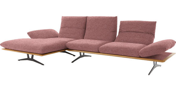 ECKSOFA in Flachgewebe Altrosa 159/314 cm - Schwarz/Altrosa, Design, Holz/Textil (159/314cm) - Dieter Knoll