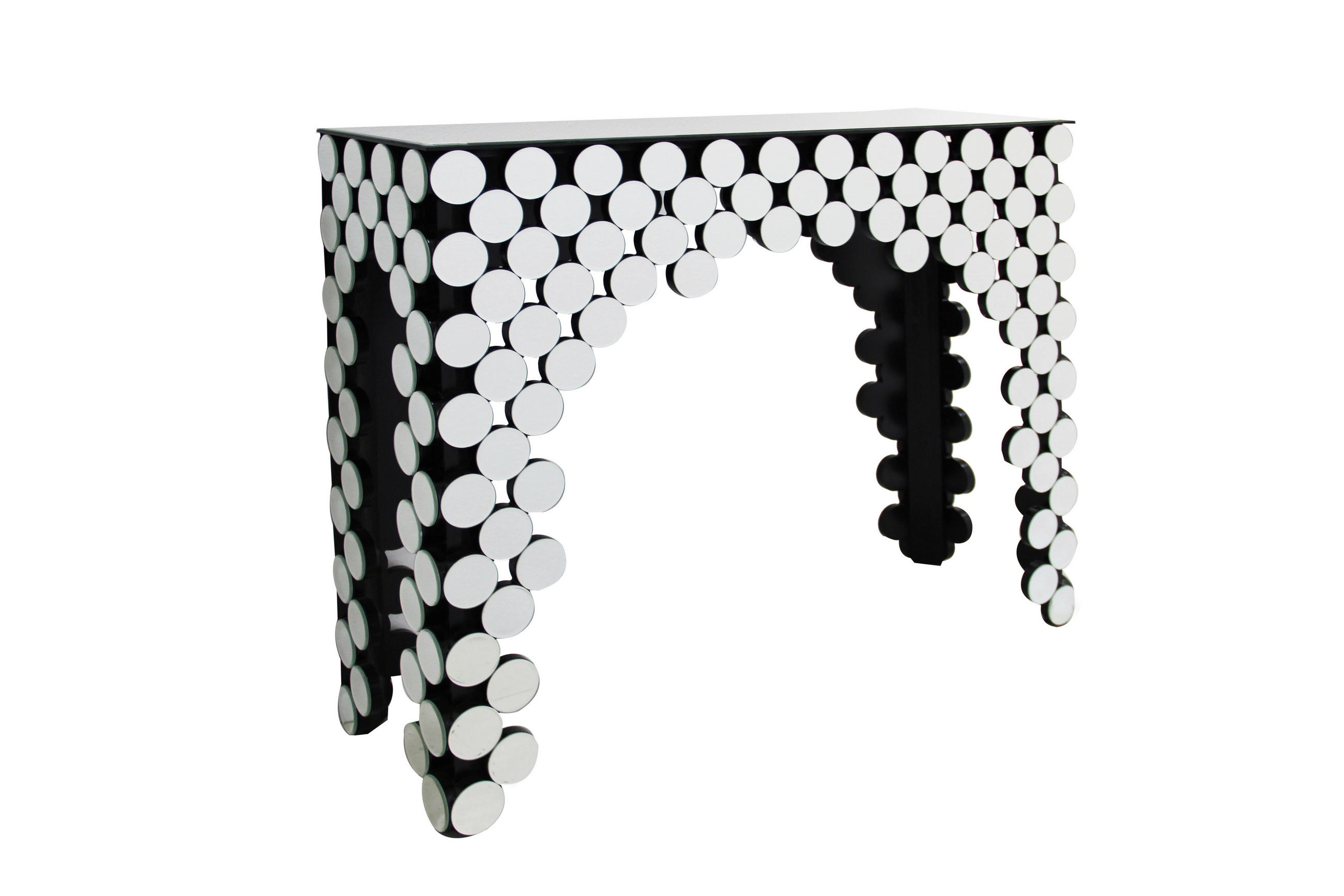 KONSOLENTISCH Silberfarben  - Silberfarben, Design, Glas/Holzwerkstoff (111/35,5/92cm) - Livetastic