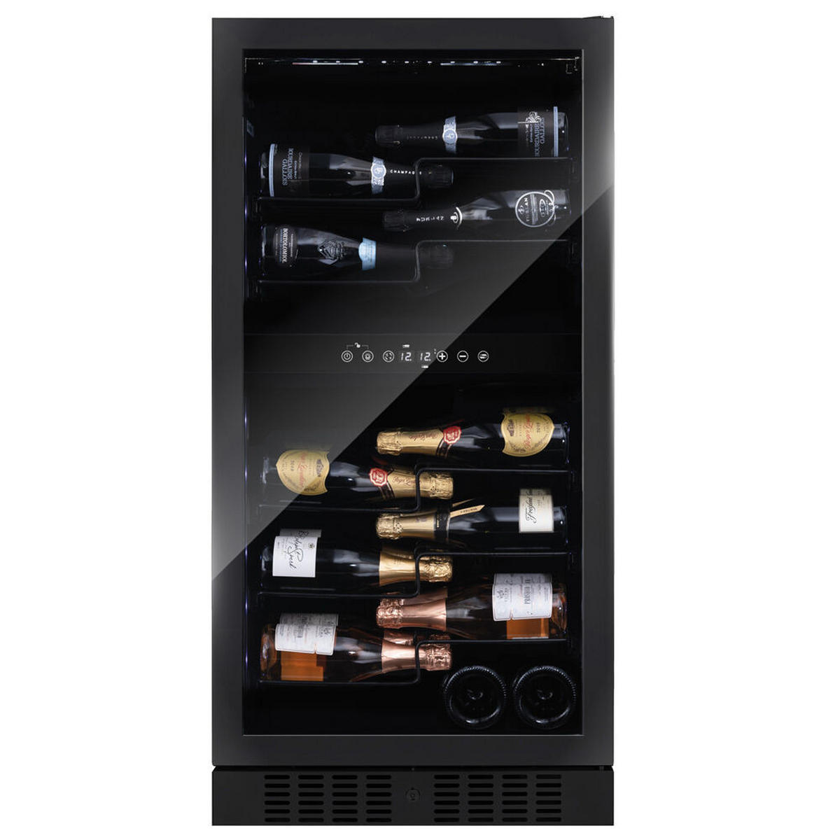 WEINKÜHLSCHRANK DX-58.258DB  - Schwarz, Basics, Glas/Metall (59,5/121,5/68cm)