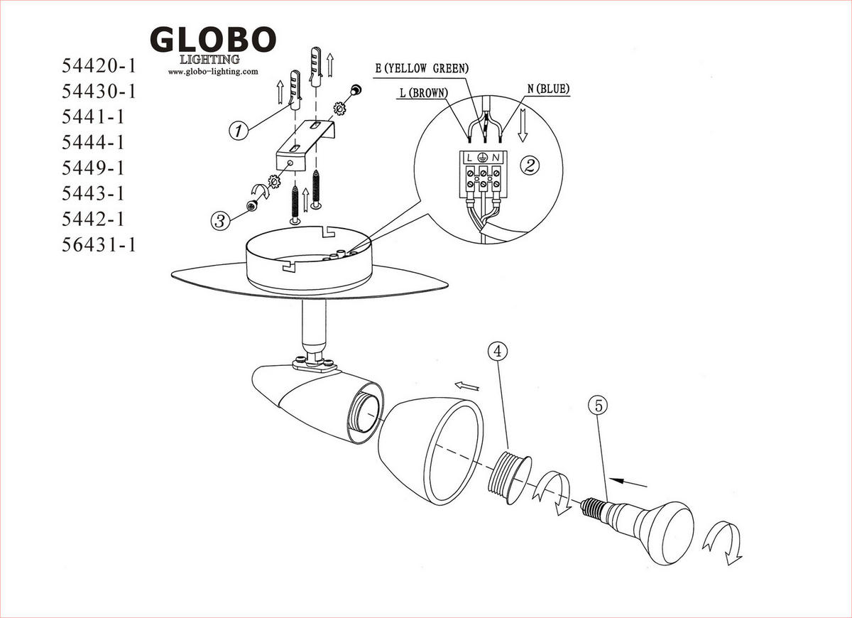STRAHLER - Naturfarben/Nickelfarben, Konventionell, Glas/Holz (9,5/17,5/20cm) - Globo