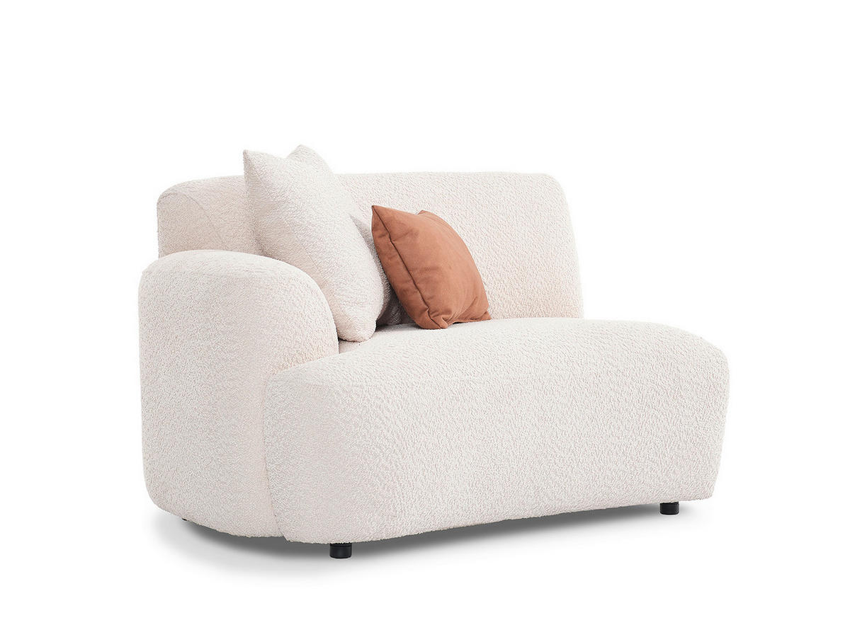 VIERSITZER-SOFA Bouclé Creme  - Creme/Schwarz, Design, Kunststoff/Textil (300/77/108cm) - Livetastic