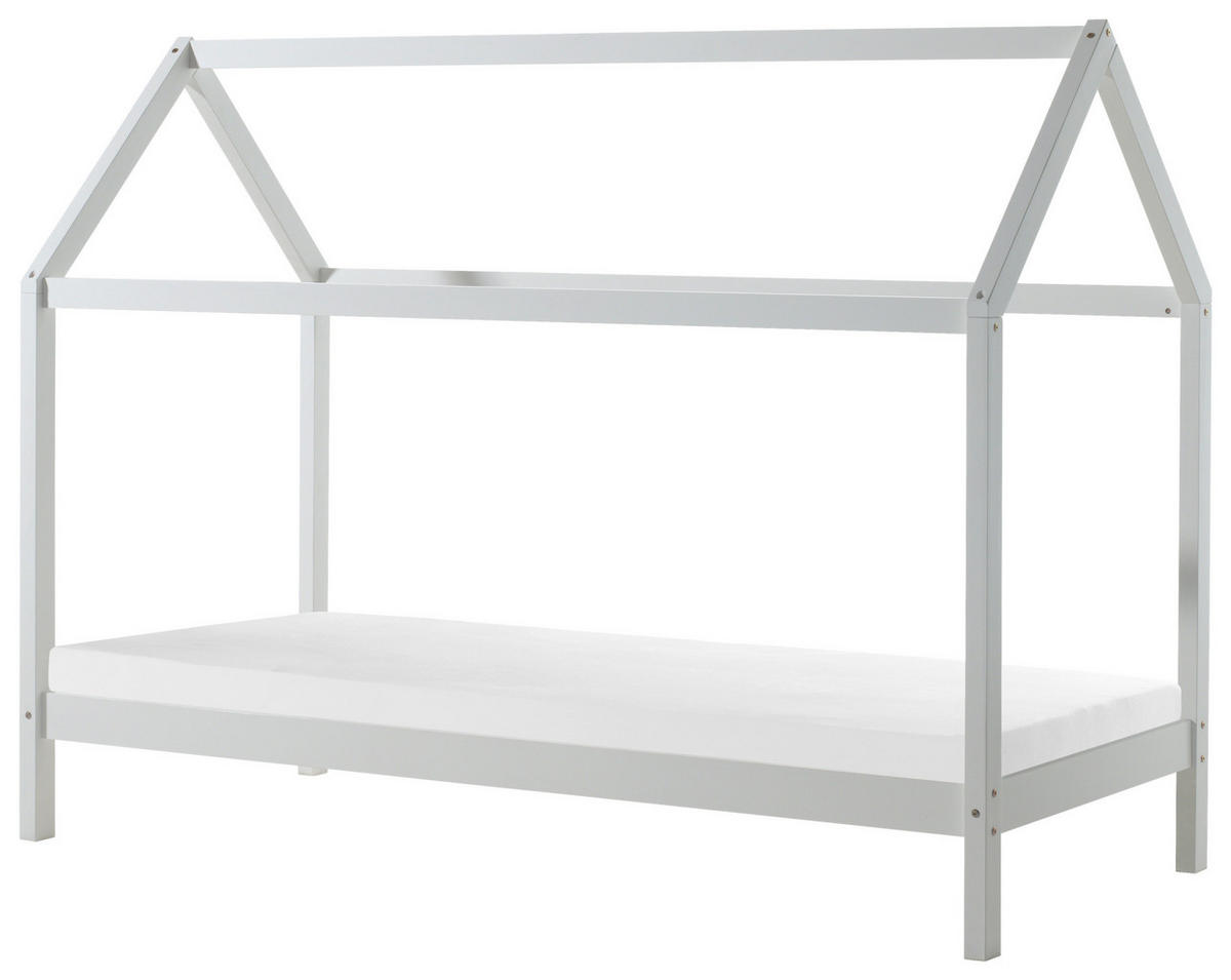 DĚTSKÁ POSTEL SE STŘÍŠKOU, 90/200 cm bílá - bílá, Moderní, dřevo (90/200cm) - MID.YOU