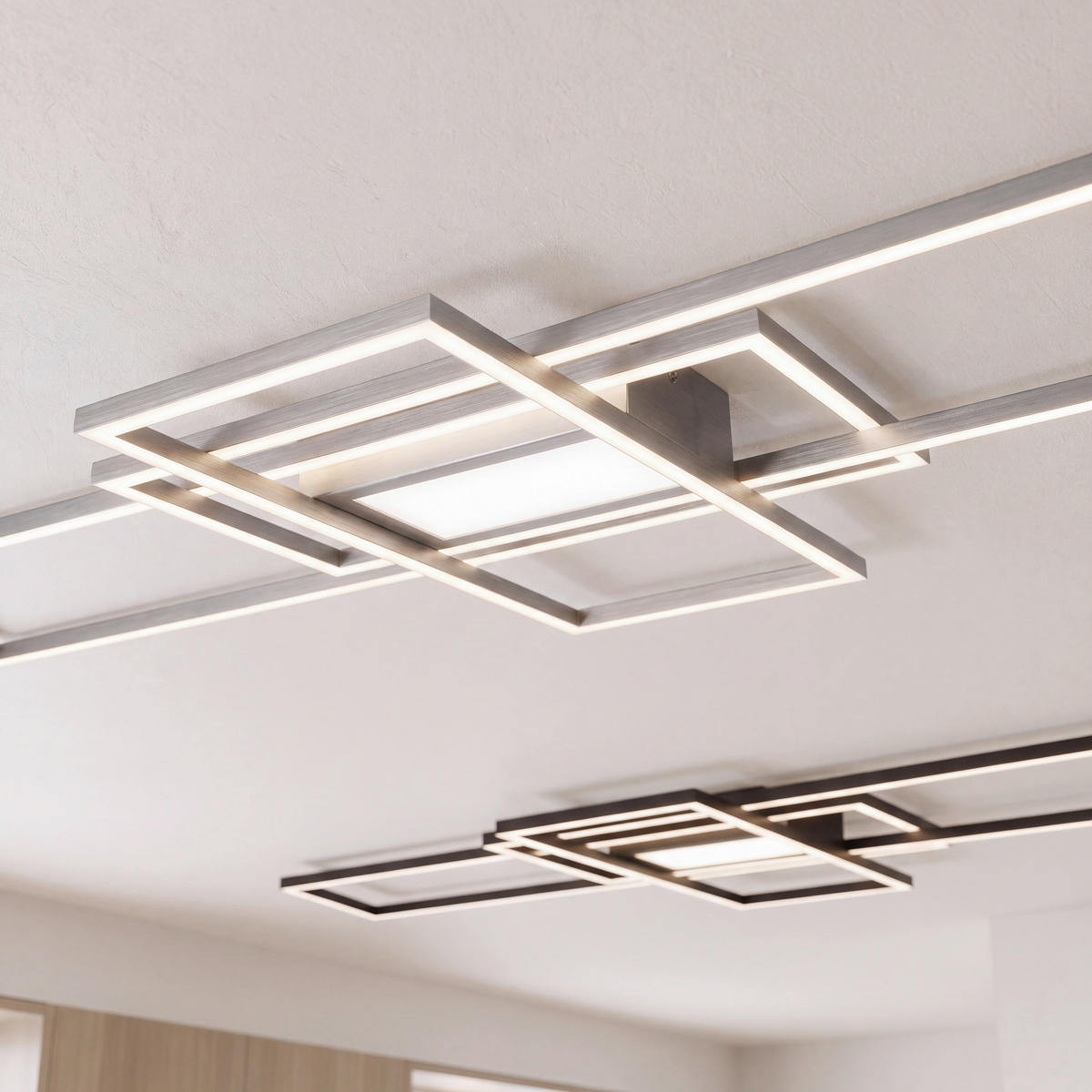 LED PLAFONJERA Irvine  - boja nikla, Dizajnerski, metal/plastika (105/42/6,5cm) - Novel