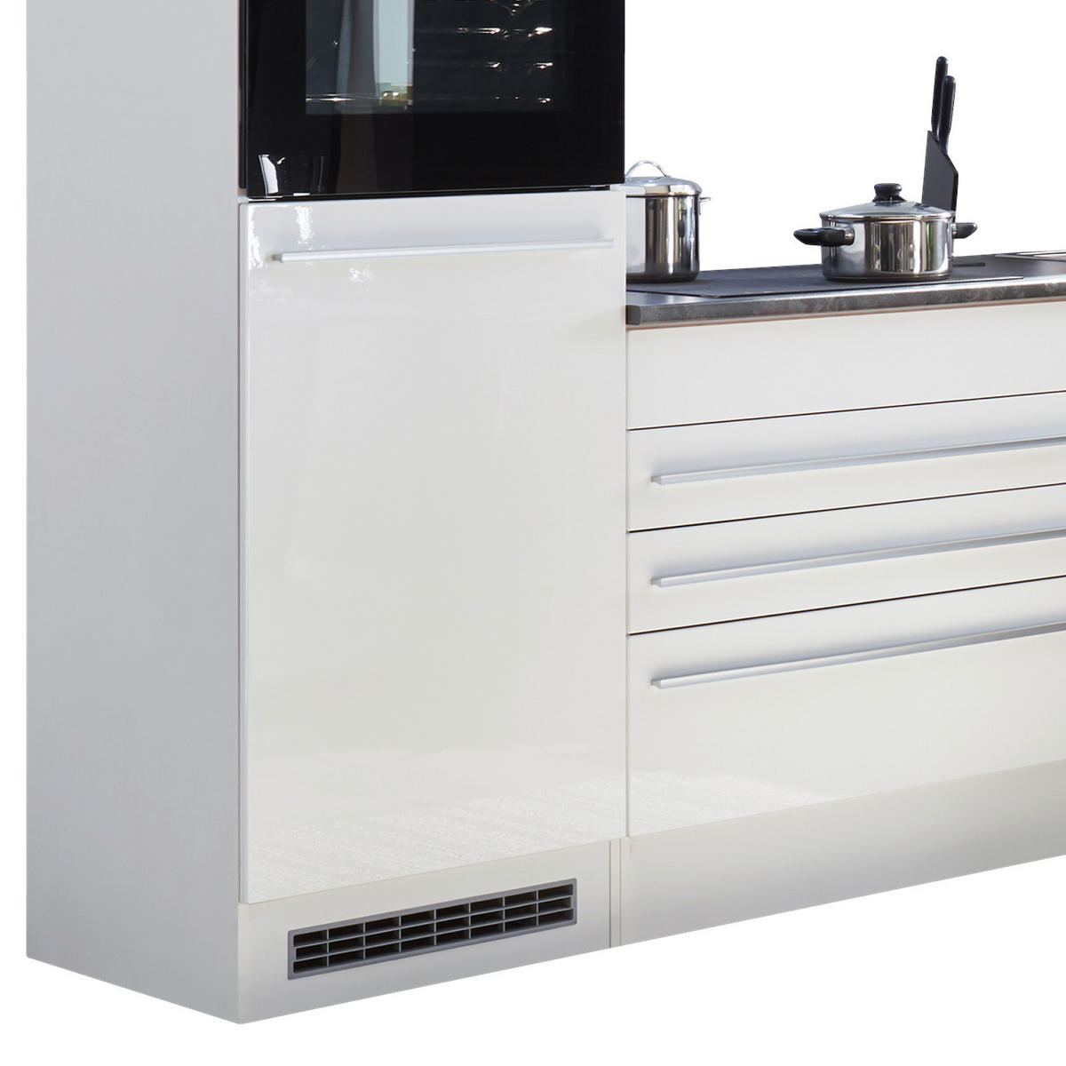 MODULKÖK UTAN VITVAROR 260 cm   i vit  - vit/silver, Klassisk, trämaterial/plast (260cm) - MID.YOU