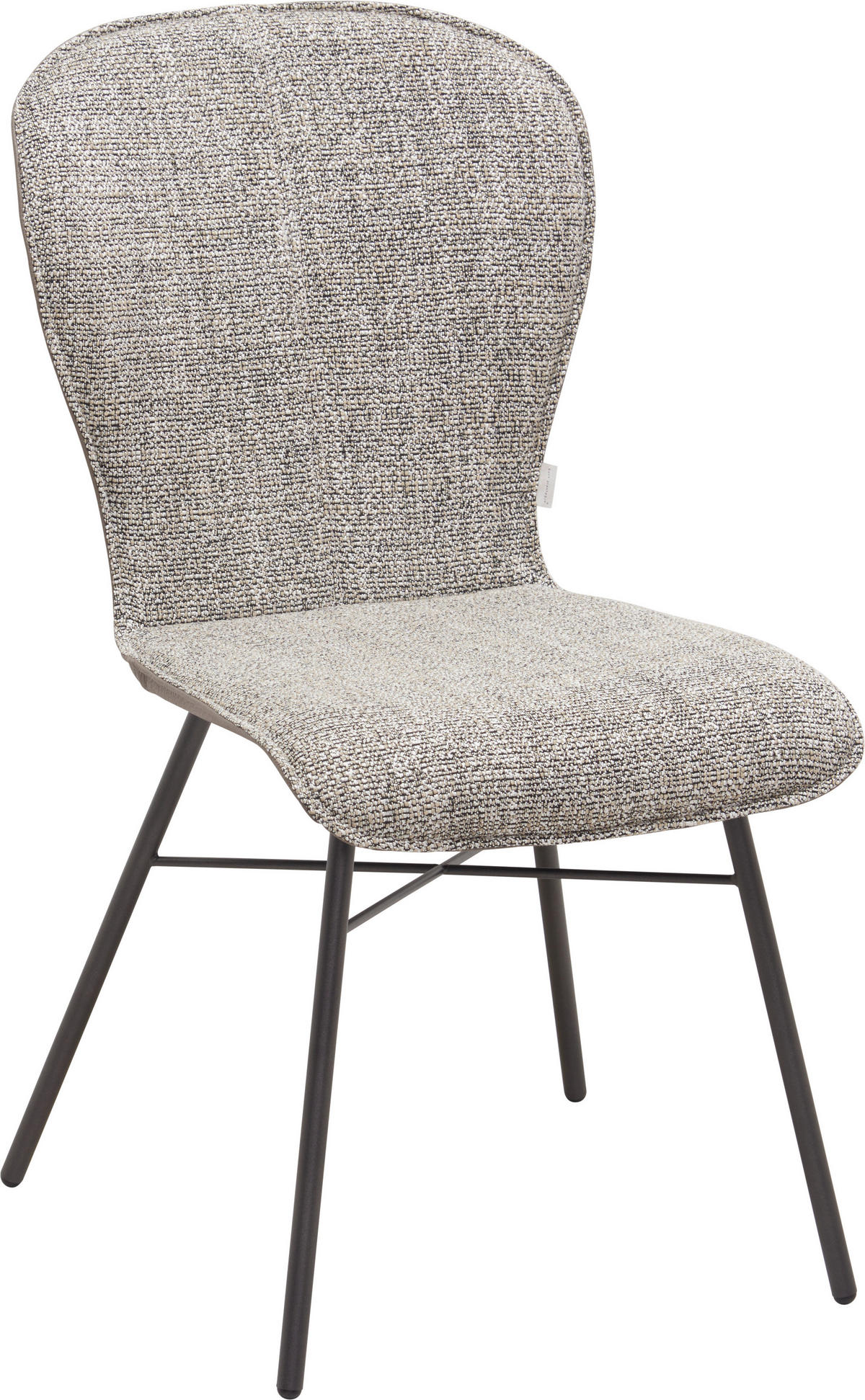 STUHL  in Stahl Webstoff Echtleder pigmentiert Metall, Textil, Leder  - Anthrazit/Naturfarben, Design, Leder/Textil (48/91/61cm) - Bert Plantagie