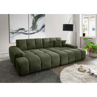 BIGSOFA in Bouclé Waldgrün  - Waldgrün/Schwarz, MODERN, Kunststoff/Textil (304/87/155cm) - Livetastic