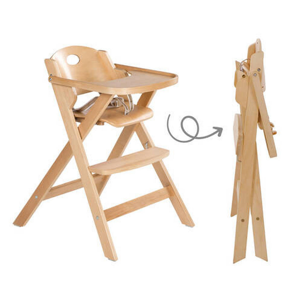 KLAPPHOCHSTUHL roba Naturfarben  - Naturfarben, Basics, Holzwerkstoff (58/79/59cm) - Roba
