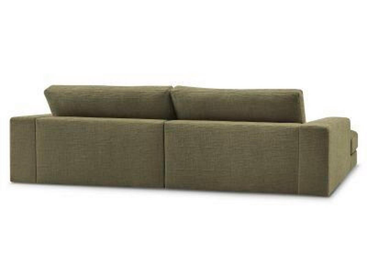 BIGSOFA LEONARD Struktur Grün  - Schwarz/Grün, MODERN, Kunststoff/Textil (274/77/159cm)