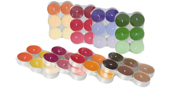 TEELICHTSET 6 Stück - Lila/Violett, Basics, Naturmaterialien/Paraffin (5,7/1,9cm) - Ambia Home