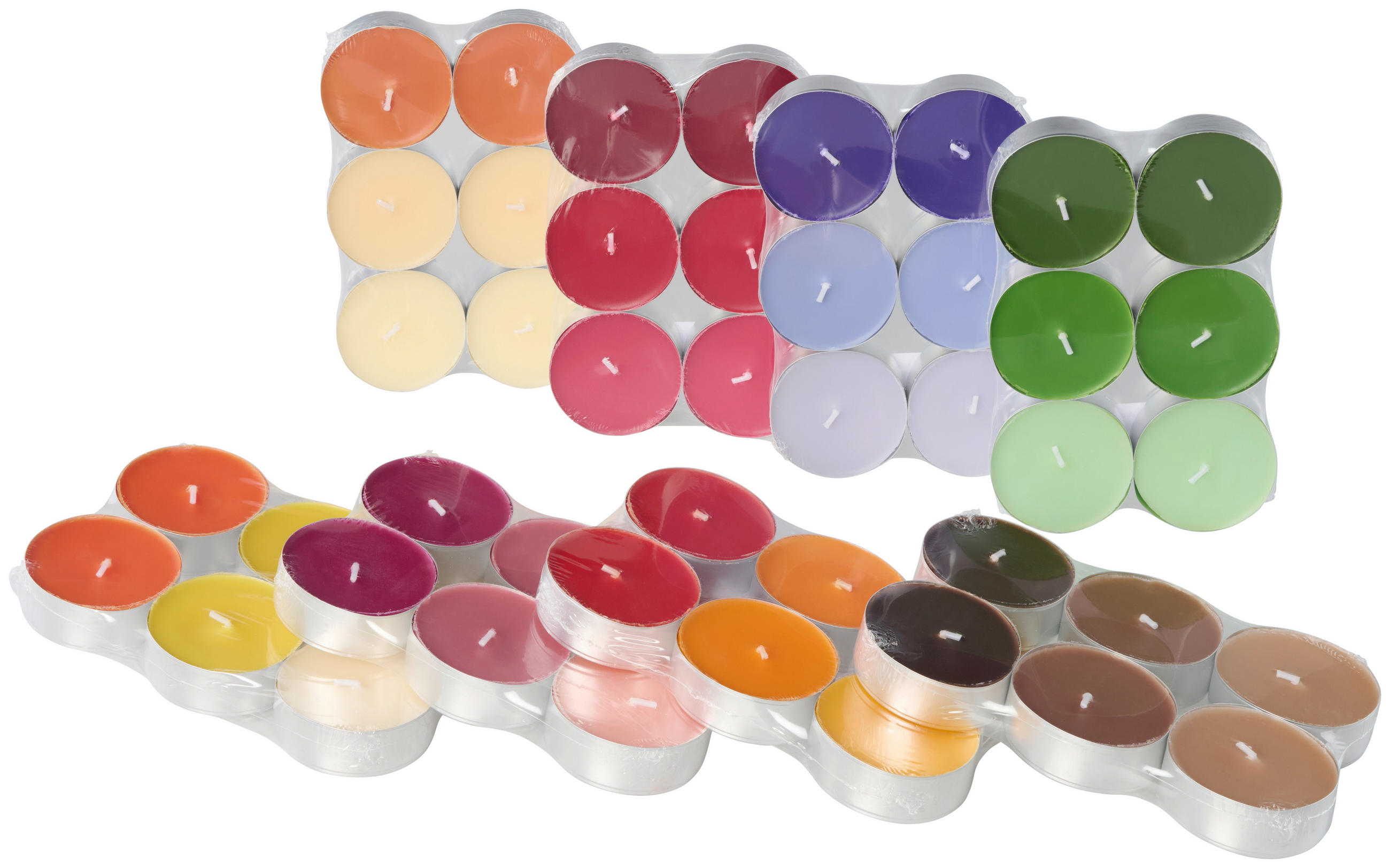 VÄRMELJUS SET 6 styck - brun/cognacfärgad, Basics, metall/textil (5,7/1,9cm) - Best Price
