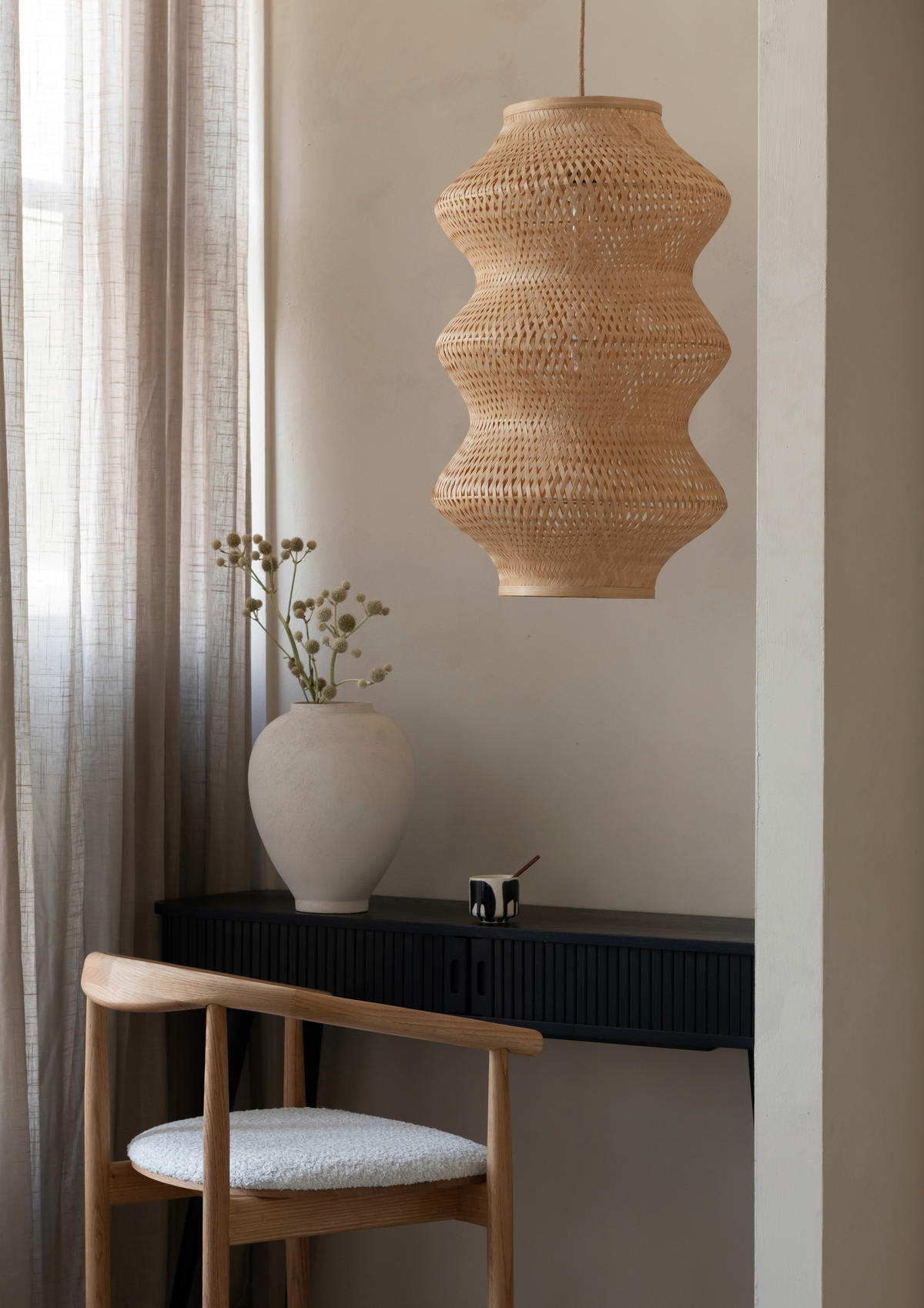 HÄNGELEUCHTE 40/67 cm  - Naturfarben, Basics, Naturmaterialien (40/67cm) - Good & Mojo