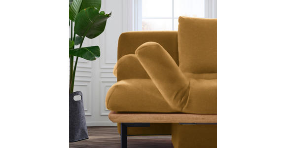 SCHLAFSOFA in Chenille Currygelb - Currygelb/Schwarz, MODERN, Holz/Textil (212/89/102cm) - Dieter Knoll