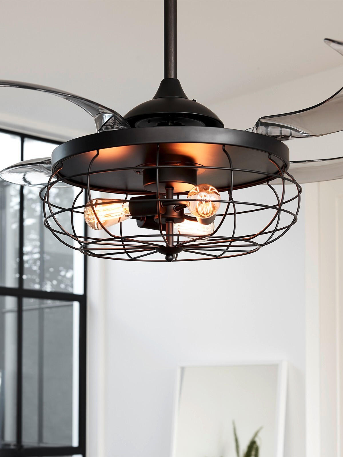 DECKENVENTILATOR  122/50 cm    - Transparent/Schwarz, Design, Kunststoff/Metall (122/50cm) - P & B