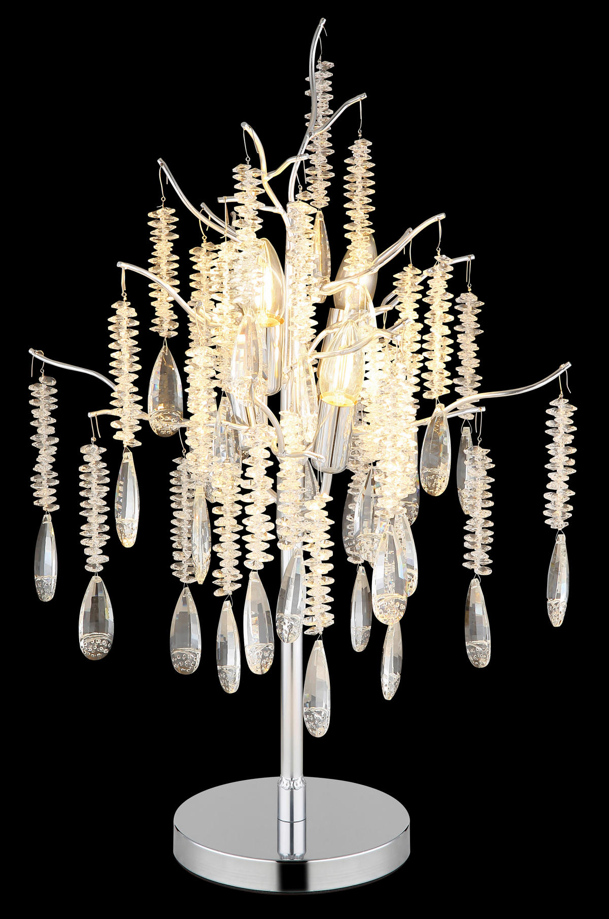 TISCHLEUCHTE 41/67 cm   - Klar/Silberfarben, KONVENTIONELL, Glas/Kunststoff (41/67cm) - Globo