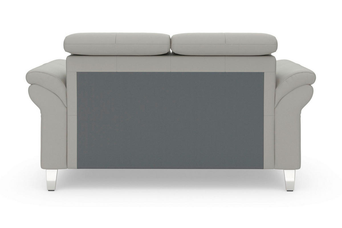 2-SITZER-SOFA ARNGAST E Hellgrau Echtleder  - Chromfarben/Hellgrau, Basics, Leder/Textil (156/84/93cm) - Sit & More