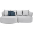 ECKSOFA  in Plüsch Hellgrau  166/235 cm  - Hellgrau/Schwarz, MODERN, Kunststoff/Textil (166/235cm) - Hom`in