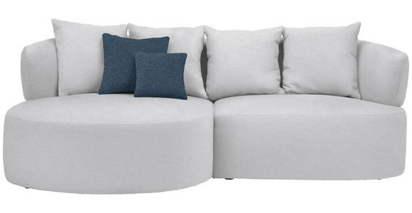 ECKSOFA  in Plüsch Hellgrau  166/235 cm  - Hellgrau/Schwarz, MODERN, Kunststoff/Textil (166/235cm) - Hom`in