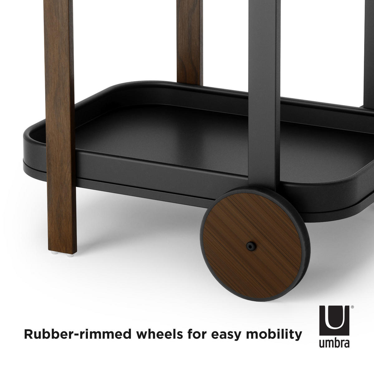 SERVIERWAGEN in Schwarz, Walnussfarben  - Walnussfarben/Schwarz, KONVENTIONELL, Metall (44/80/50cm) - Umbra