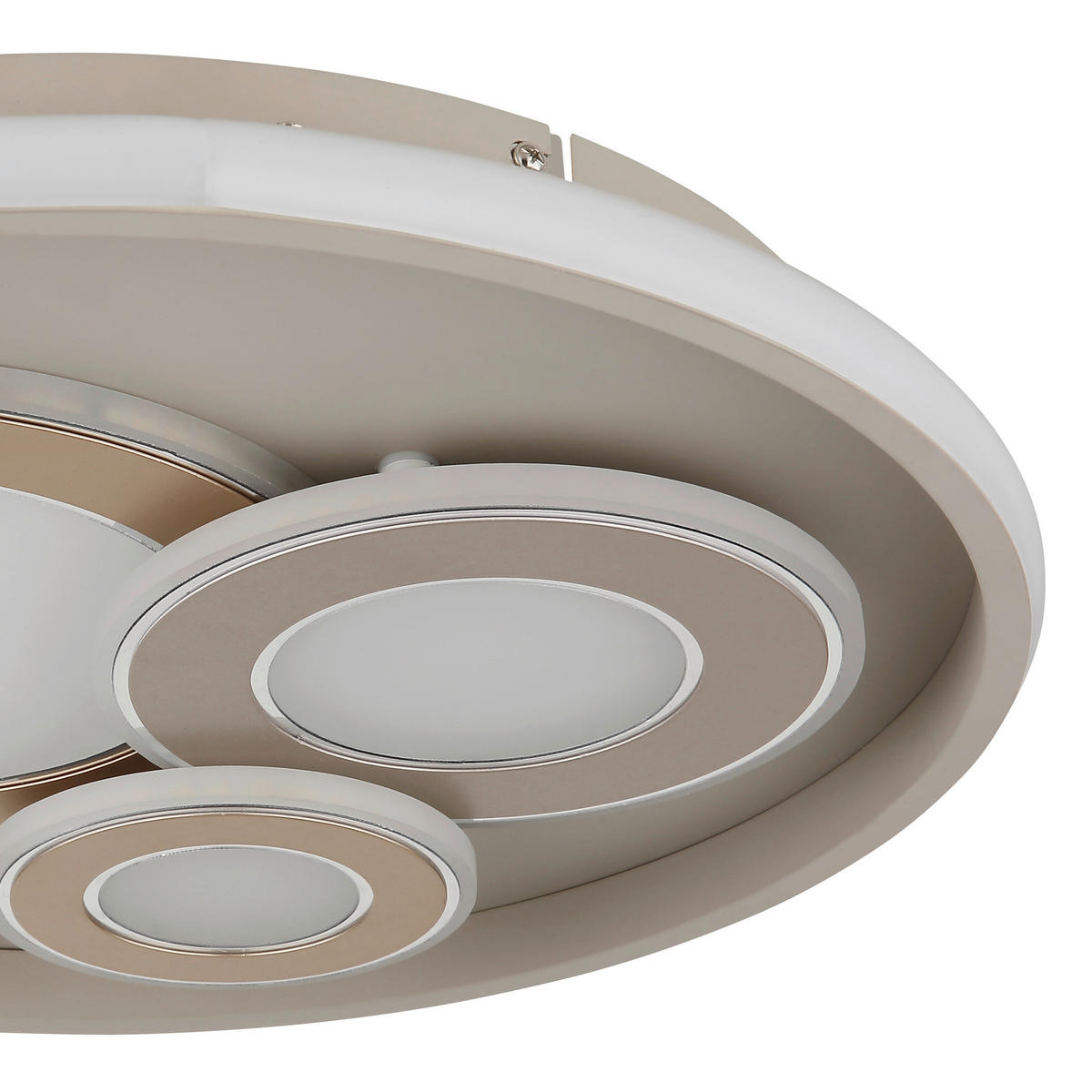 LED-DECKENLEUCHTE Jena 42/6,5 cm  - Sandfarben/Champagner, Design, Kunststoff/Metall (42/6,5cm) - Globo