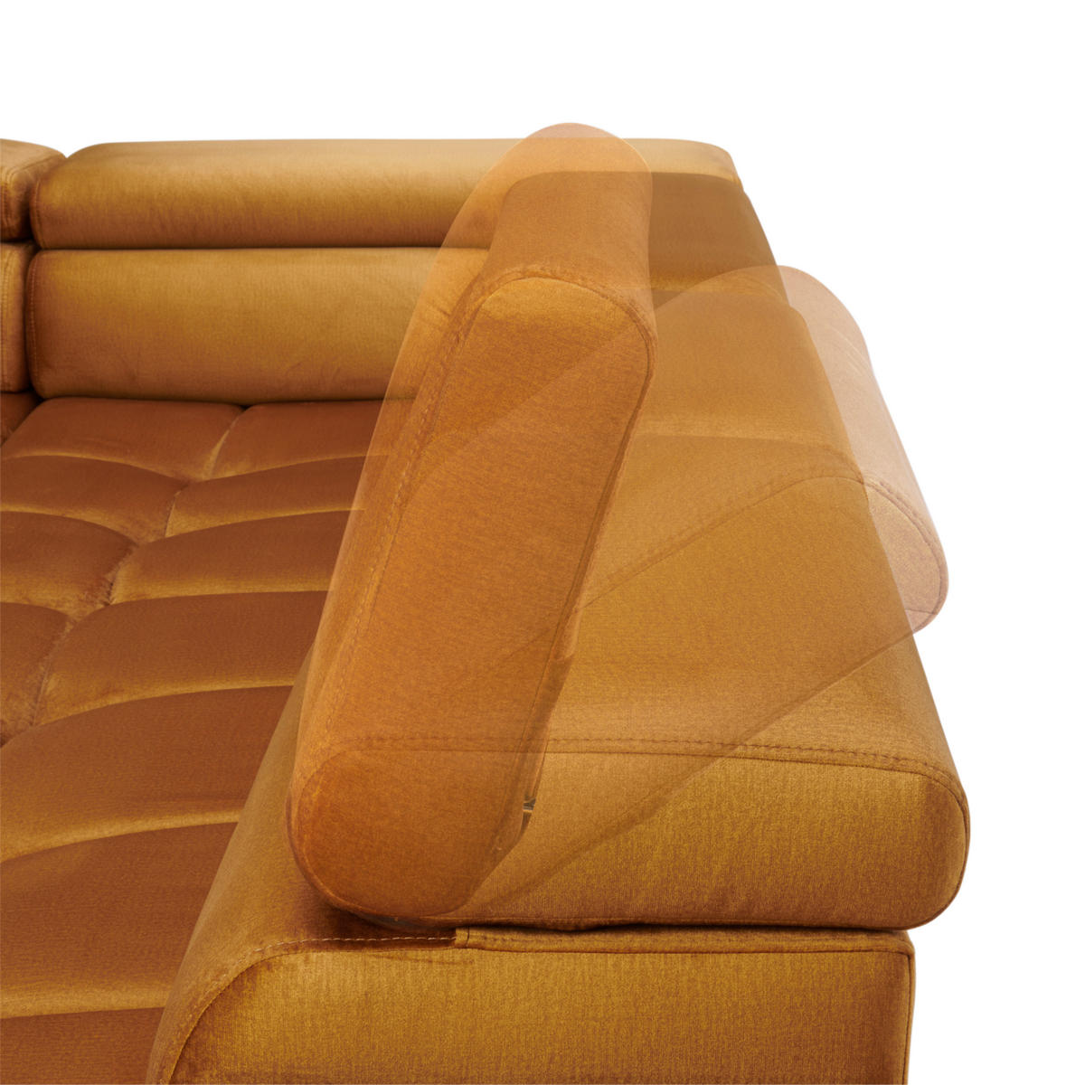 ECKSOFA in Webstoff Currygelb  - Currygelb/Schwarz, Design, Textil/Metall (177/385/216cm) - Welnova