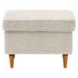 HOCKER in Textil Creme, Eiche Wotan  - Eiche Wotan/Creme, Basics, Holz/Textil (63/43/42cm) - Carryhome