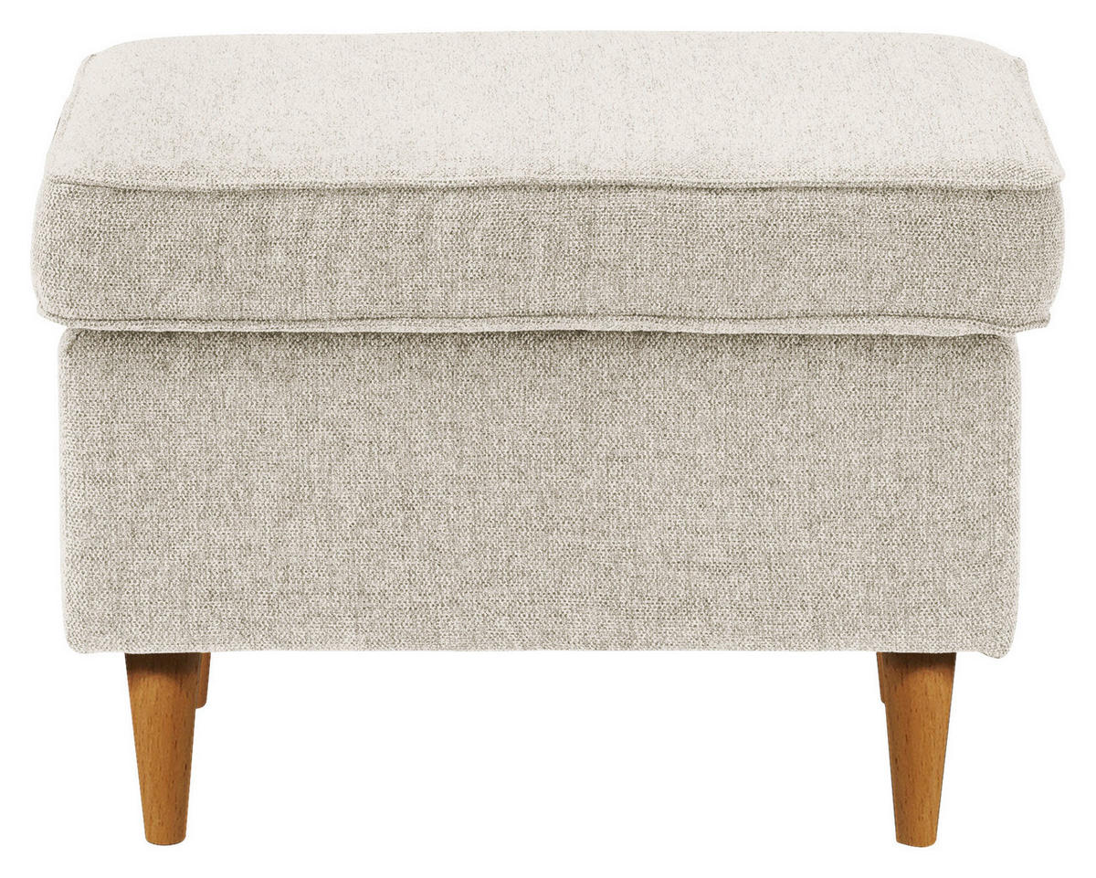 HOCKER Webstoff Creme, Eiche Wotan  - Eiche Wotan/Creme, Basics, Holz/Textil (63/43/42cm) - Carryhome